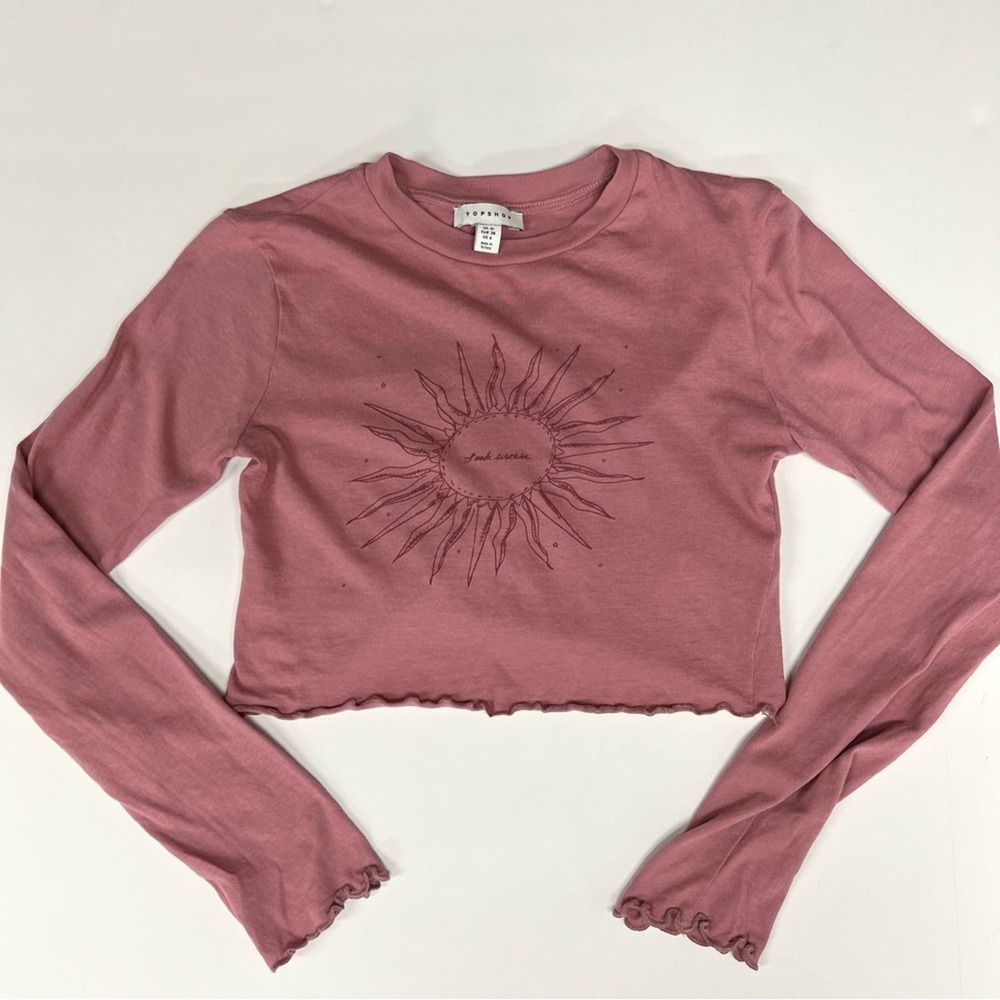 Topshop | Sun Lettuce Hem Crop Top